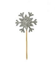 Picture of SNOWFLAKE CUPCAKE TOPPERS SILVER X 12